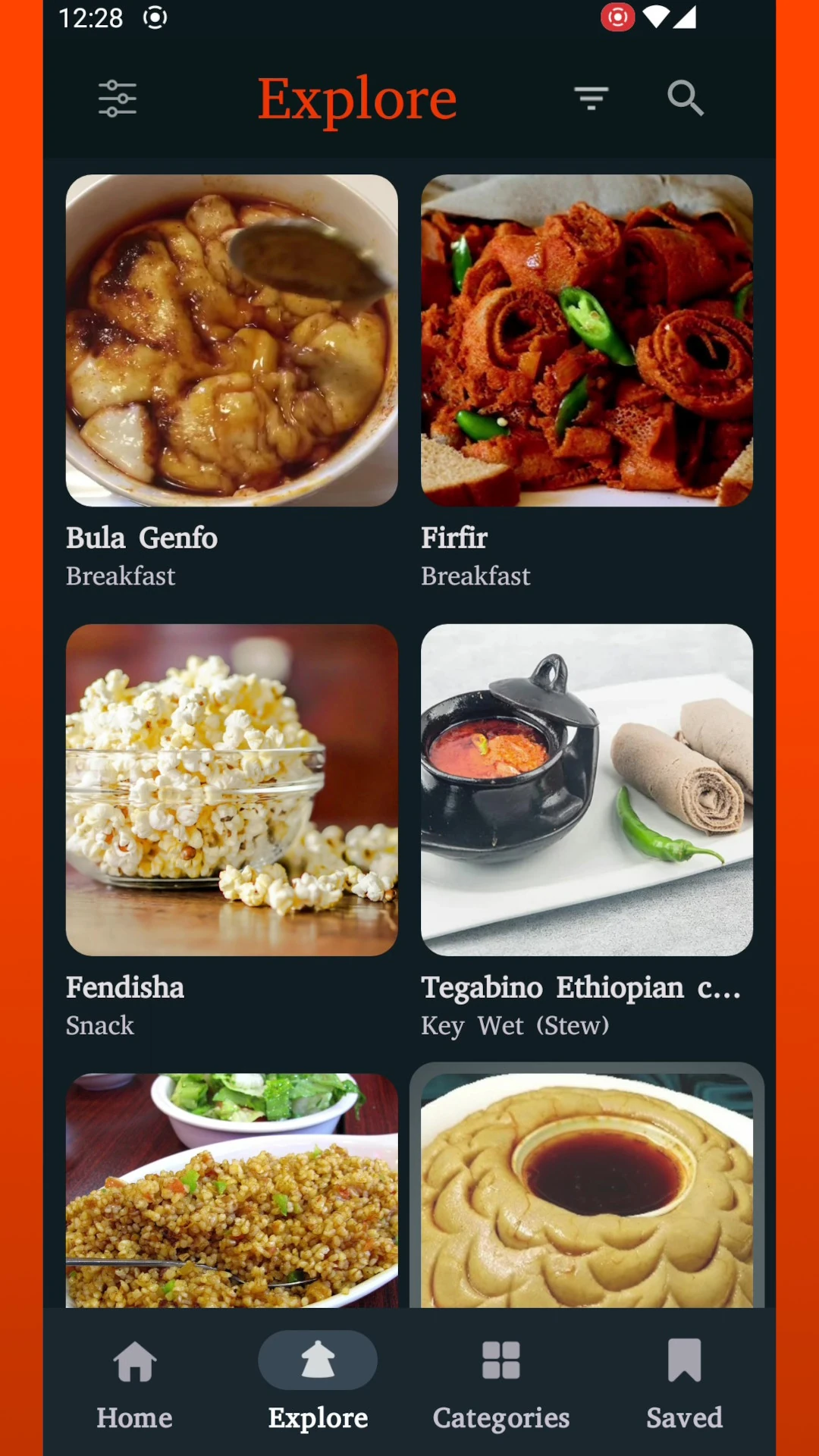 Mesob  Ethiopian Food Recipe App Screen Shot Images